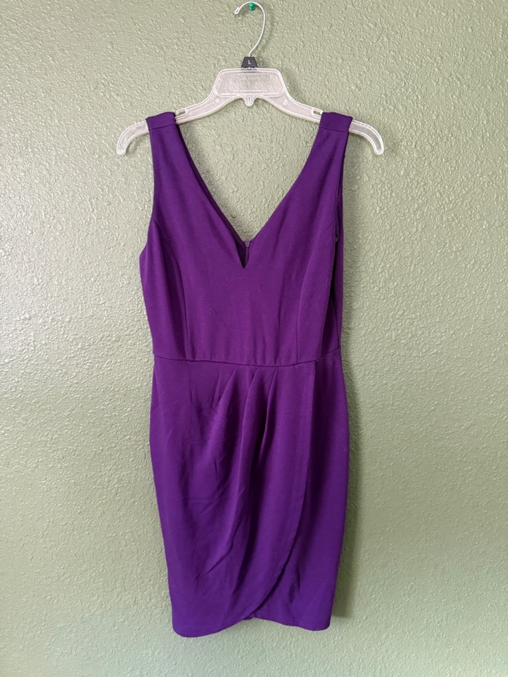 Classic V-Neck Purple Sheath Dress